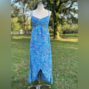 Vintage Y2K 90s Boho Santiki Tie-dye Slip High Low Maxi Sun Dress size L